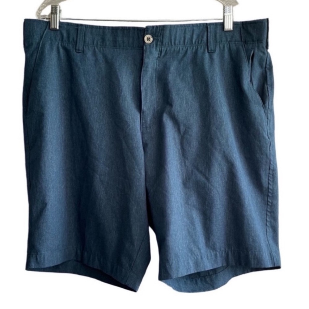 Swiss Tech Performance Activewear Shorts Flat Front Cove Blue Waist 40